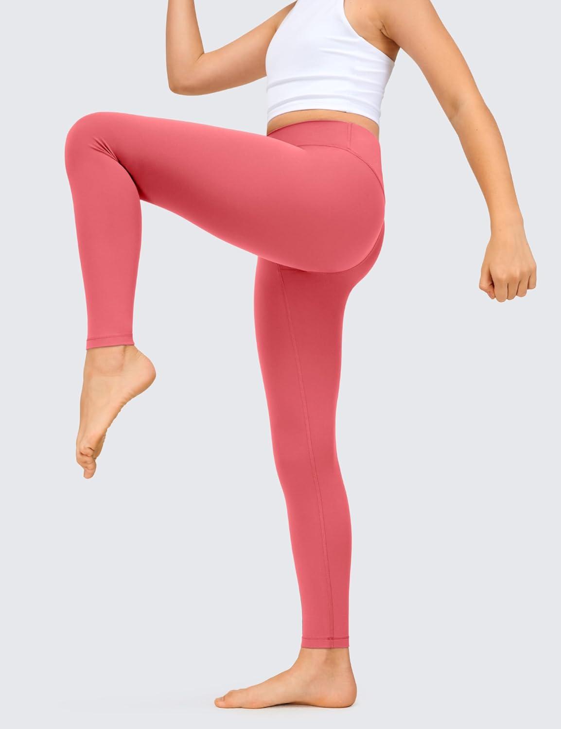 imageCRZ YOGA Girls Butterluxe Full Length Yoga Leggings Athletic Sports Casual Pants High Waist Tights Kids TeenRaspberry Sorbet