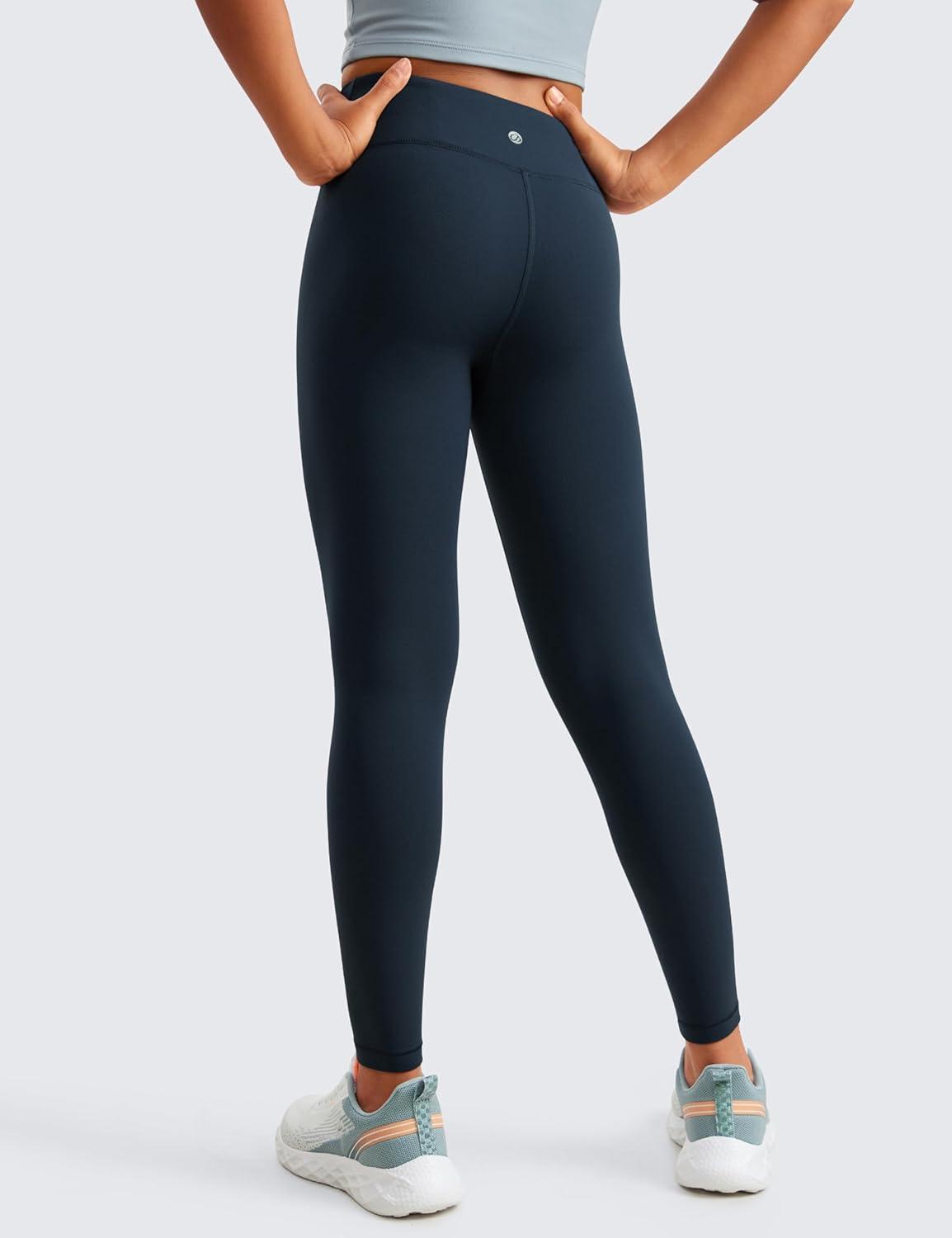 imageCRZ YOGA Girls Butterluxe Full Length Yoga Leggings Athletic Sports Casual Pants High Waist Tights Kids TeenTwilight Blue