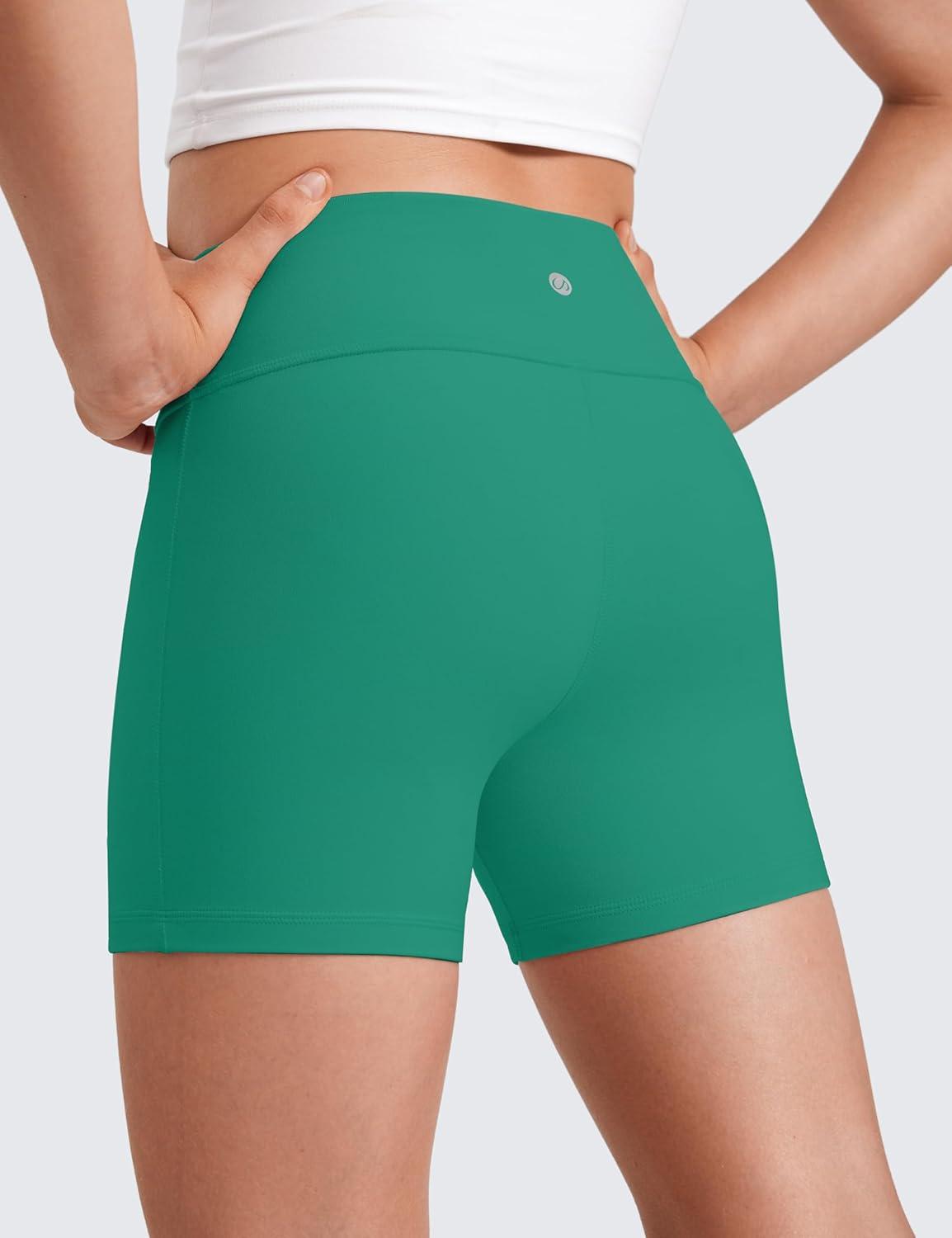 imageCRZ YOGA Girls Butterluxe High Waist Athletic Biker Shorts Dance Yoga Casual Kids Teen SummerCascadia Green