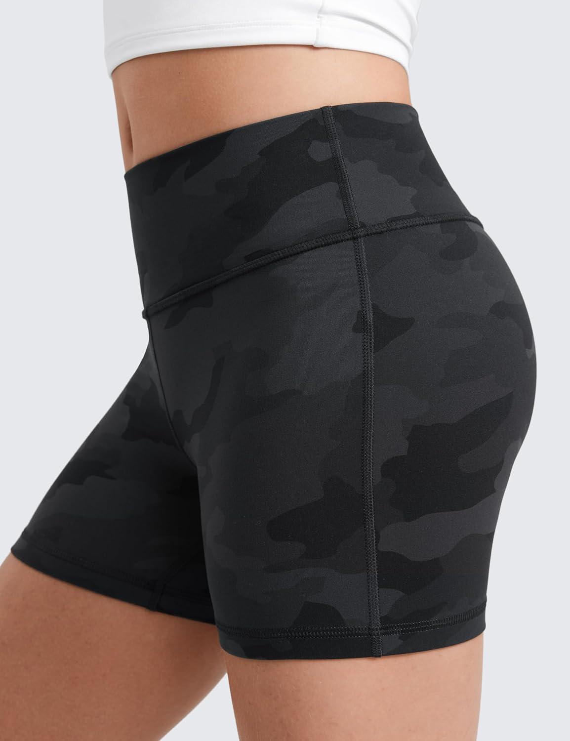 imageCRZ YOGA Girls Butterluxe High Waist Athletic Biker Shorts Dance Yoga Casual Kids Teen SummerDark Grey Camouflage 2