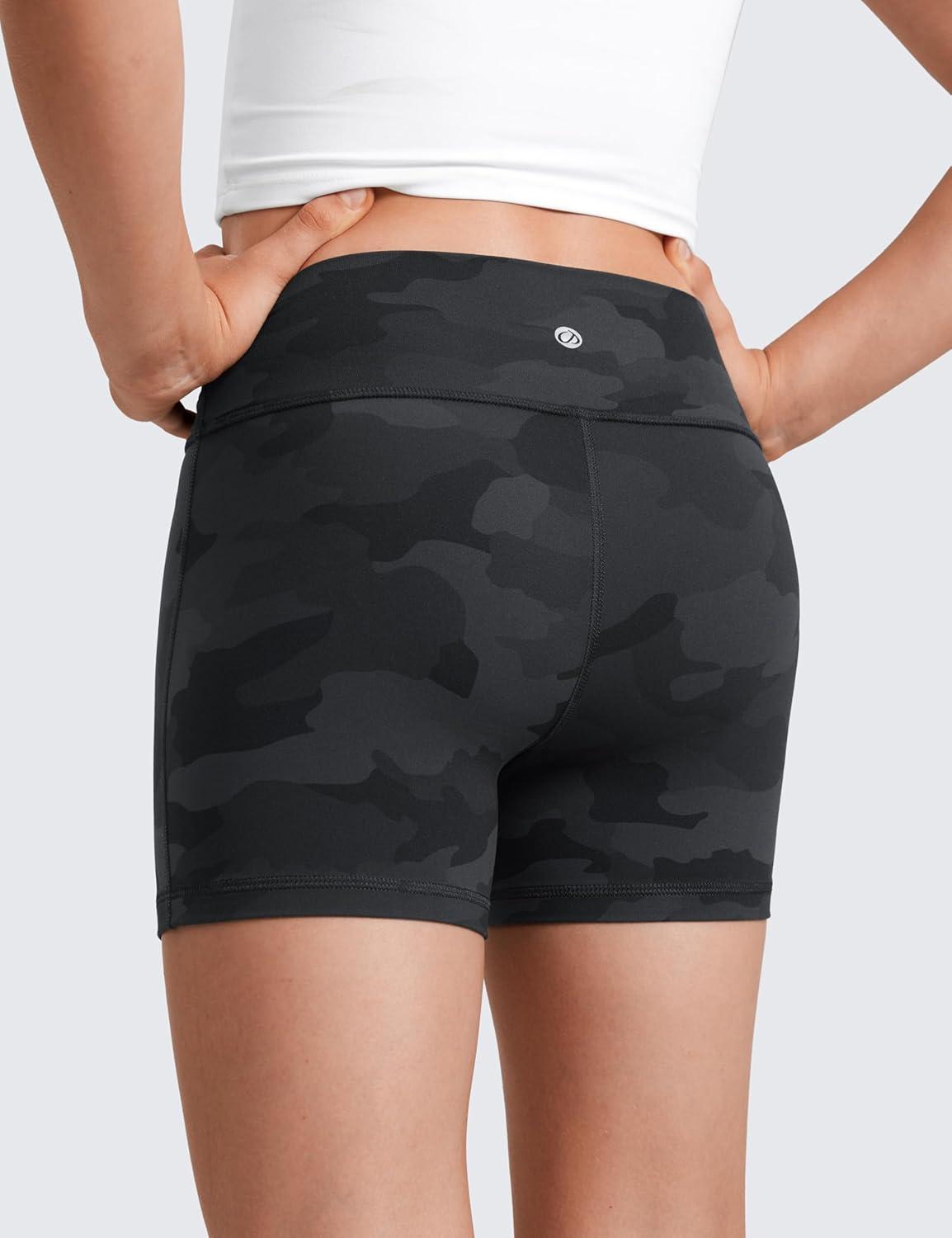 imageCRZ YOGA Girls Butterluxe High Waist Athletic Biker Shorts Dance Yoga Casual Kids Teen SummerDark Grey Camouflage 2