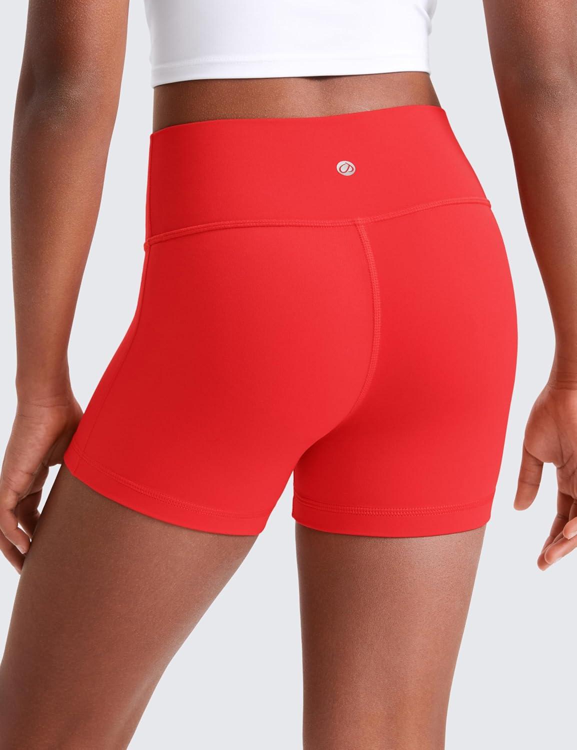 imageCRZ YOGA Girls Butterluxe High Waist Athletic Biker Shorts Dance Yoga Casual Kids Teen SummerDeep Red