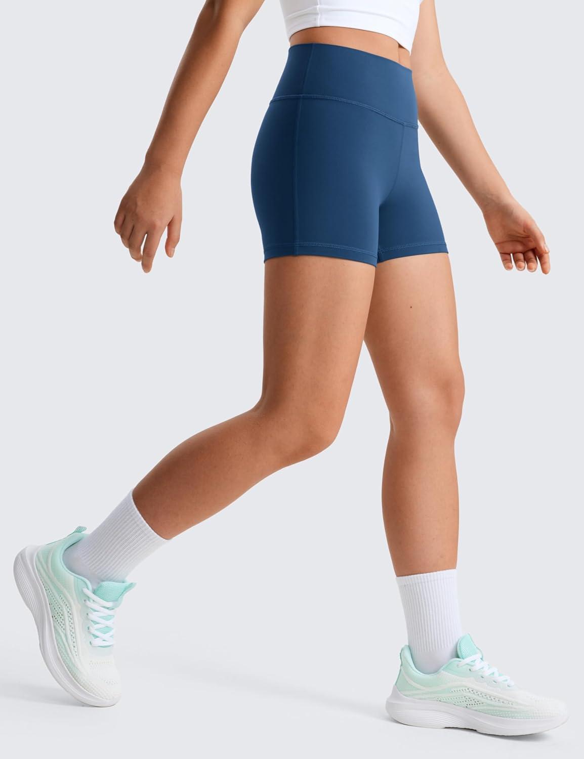 imageCRZ YOGA Girls Butterluxe High Waist Athletic Biker Shorts Dance Yoga Casual Kids Teen SummerFrench Navy