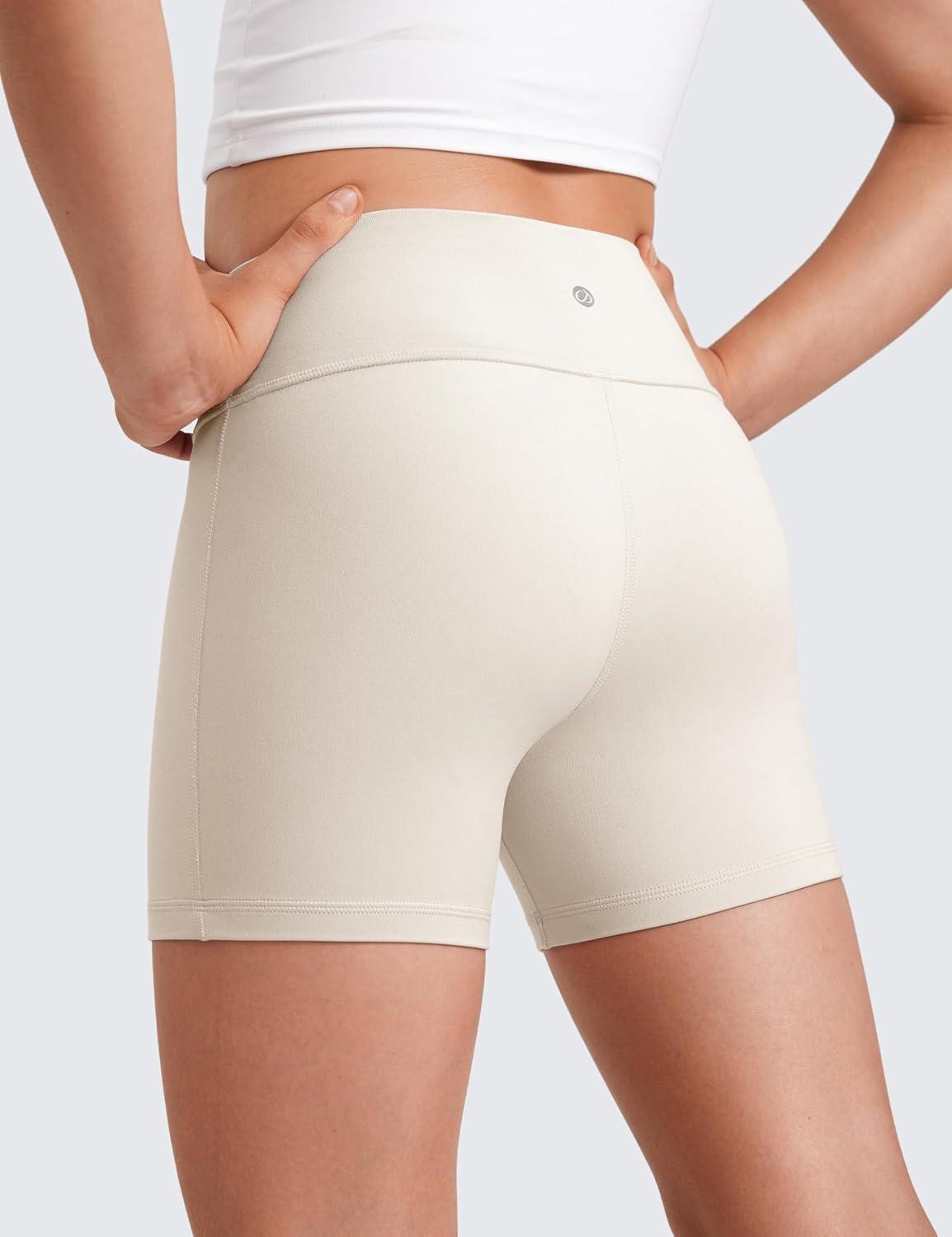 imageCRZ YOGA Girls Butterluxe High Waist Athletic Biker Shorts Dance Yoga Casual Kids Teen SummerMilky White