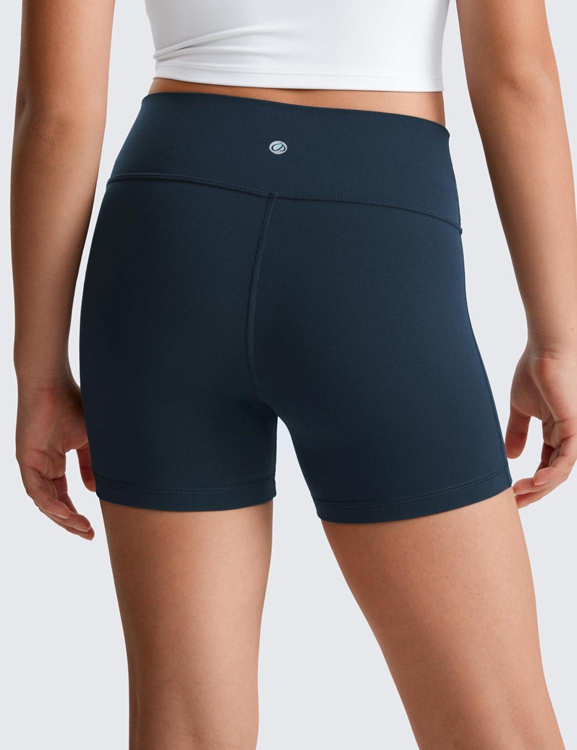 imageCRZ YOGA Girls Butterluxe High Waist Athletic Biker Shorts Dance Yoga Casual Kids Teen SummerTwilight Blue