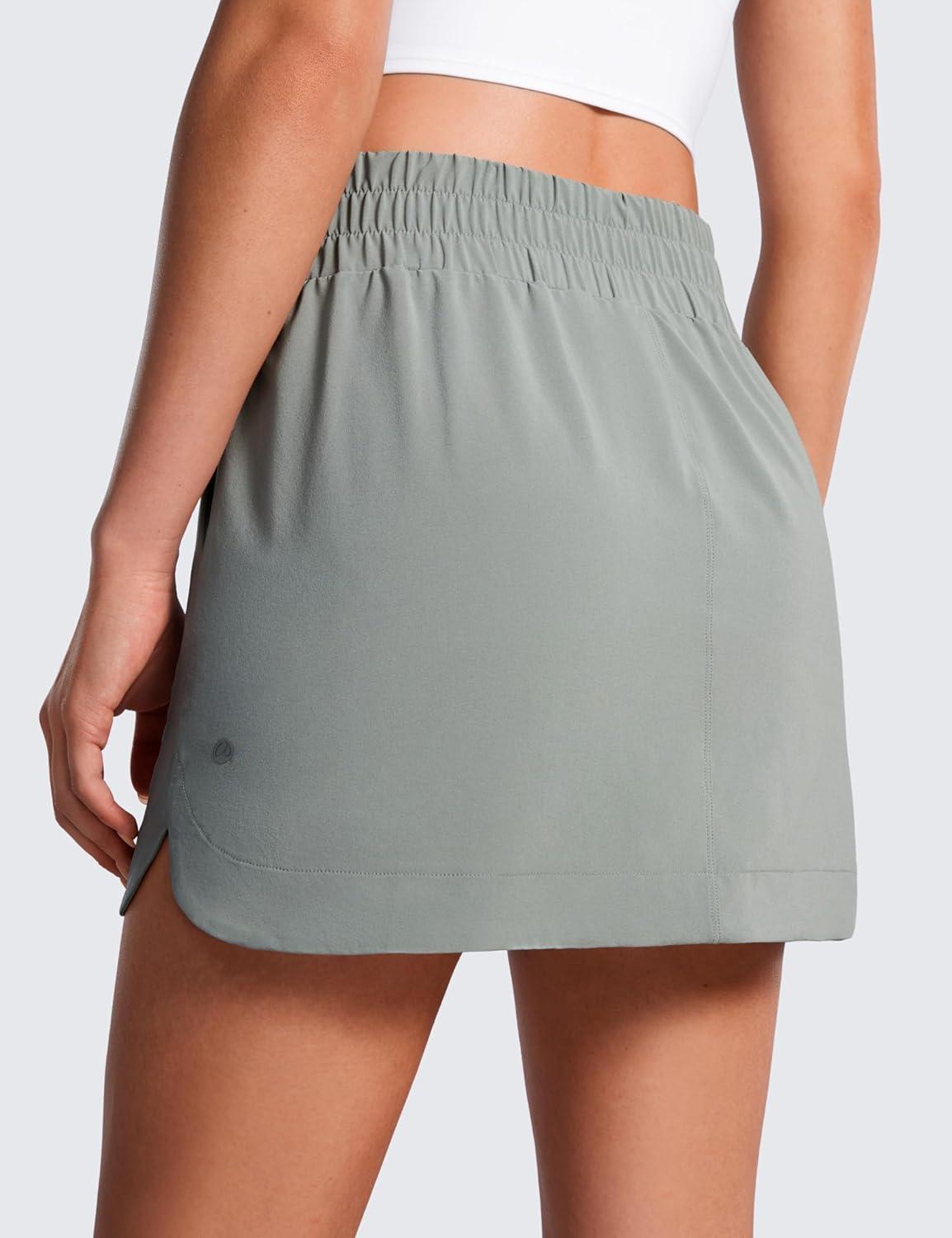 imageCRZ YOGA High Waisted Dolphin Golf Skirts for Women Mini Lined A Line Tennis Casual Skort with Side PocketsSterling