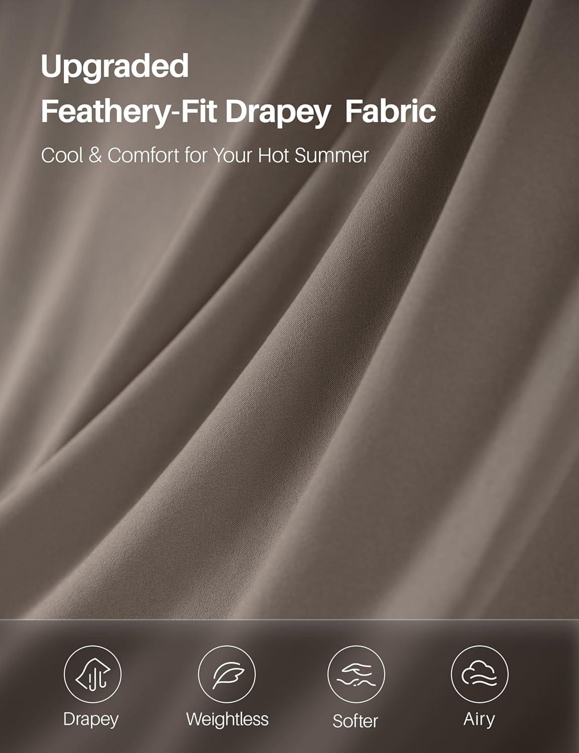 imageCRZ YOGA Lightweight Drapey Wide Leg Casual Pants for Women 30quot Flowy Travel Work Loose Fit SummerNomad Grey