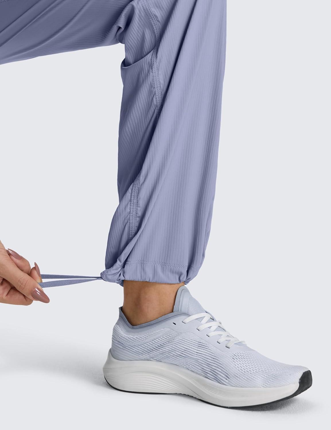 imageCRZ YOGA Lightweight Straight Leg Workout Pants for Women 28quot30quot32quot Ruched Casual Work Athletic Joggers with PocketsAdobeblue