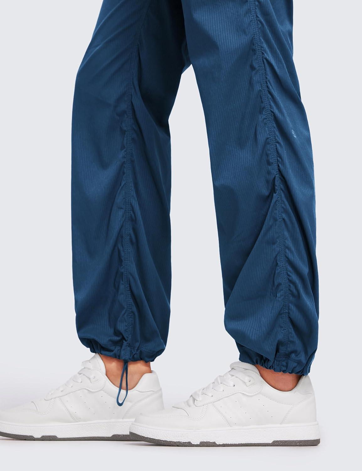 imageCRZ YOGA Lightweight Straight Leg Workout Pants for Women 28quot30quot32quot Ruched Casual Work Athletic Joggers with PocketsFrench Navy