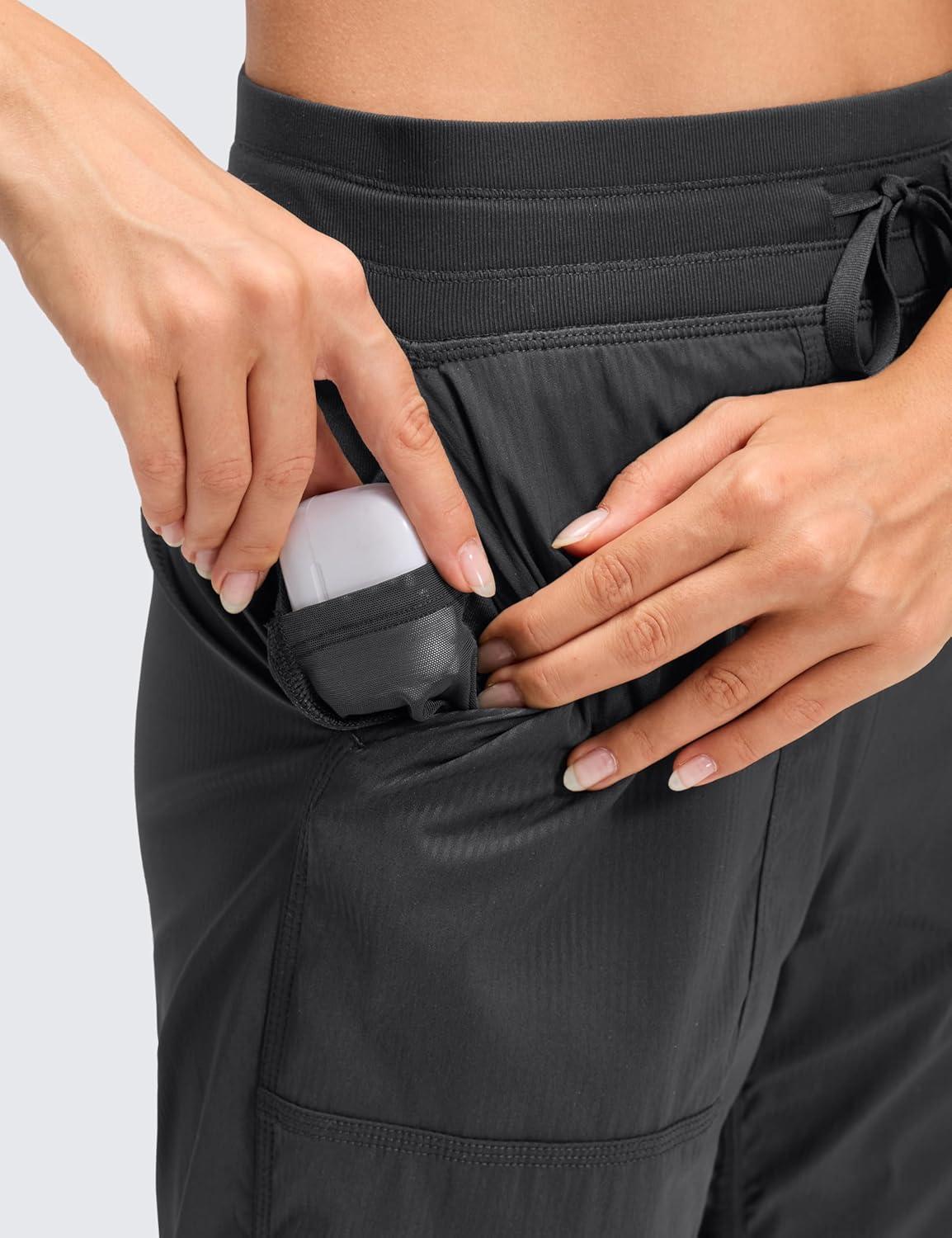 imageCRZ YOGA Lightweight Straight Leg Workout Pants for Women 28quot30quot32quot Ruched Casual Work Athletic Joggers with PocketsInk Gray