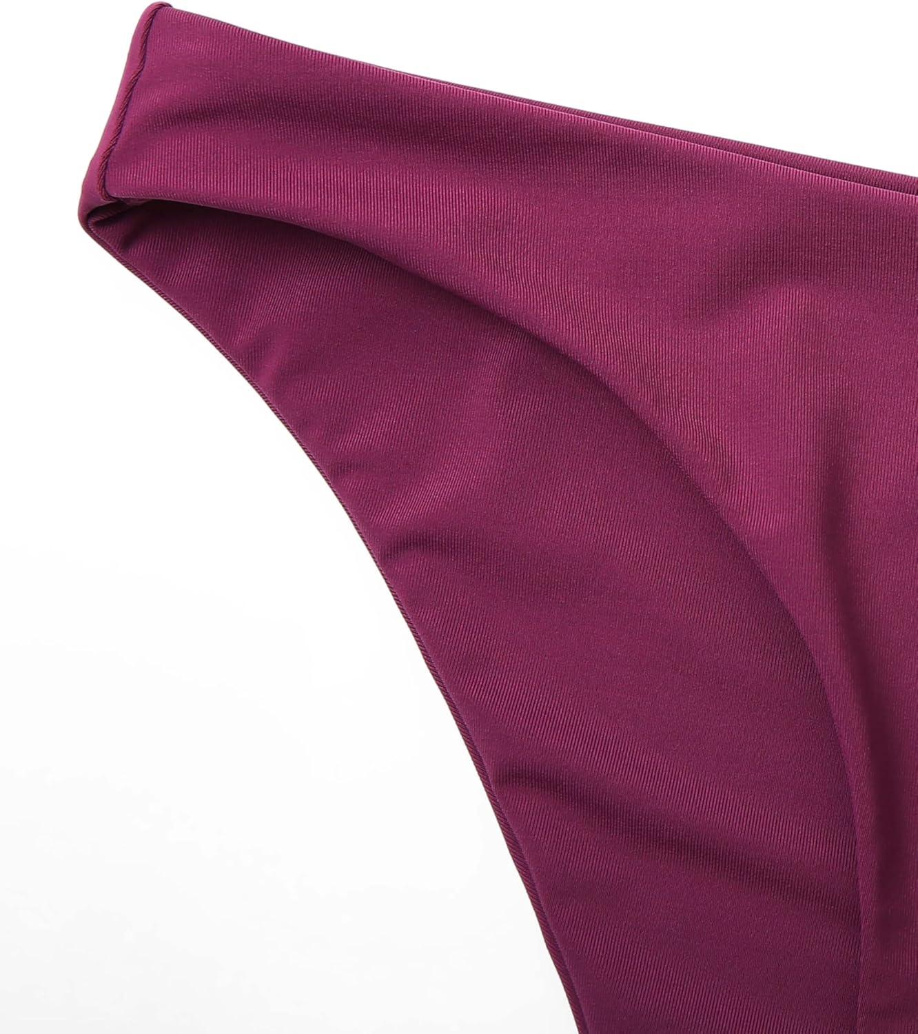 imageCRZ YOGA Low Waisted Bikini Bottom for Women Cheeky Basic Bathing Swimsuit Swim BriefsFuchsia