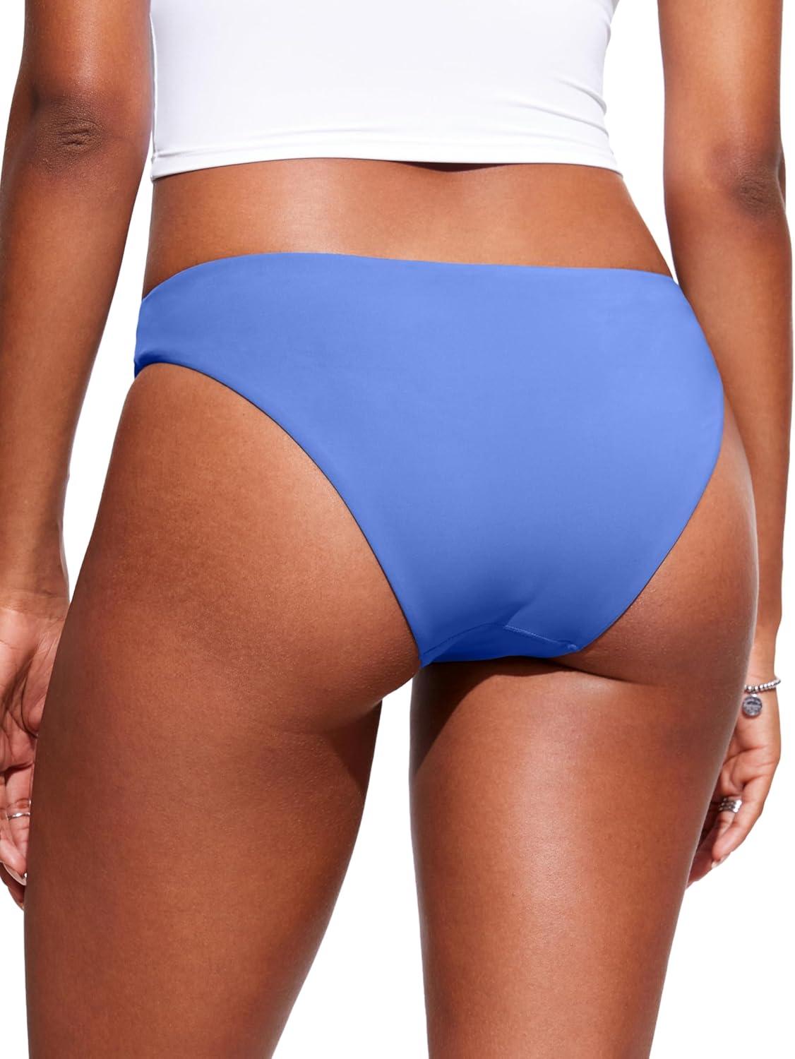 imageCRZ YOGA Low Waisted Bikini Bottom for Women Cheeky Basic Bathing Swimsuit Swim BriefsWild Indigo