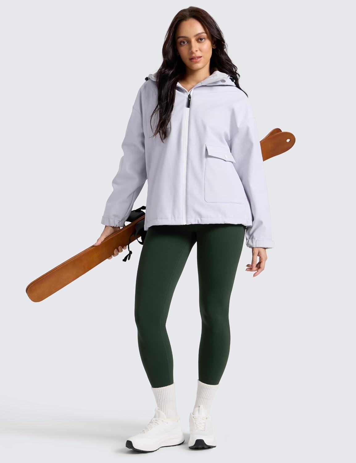 imageCRZ YOGA Matte Fleece Lined Leggings 28 Thermal Casual Lounge Workout Womens Yoga Full Length Pants Winter WarmLegend Green