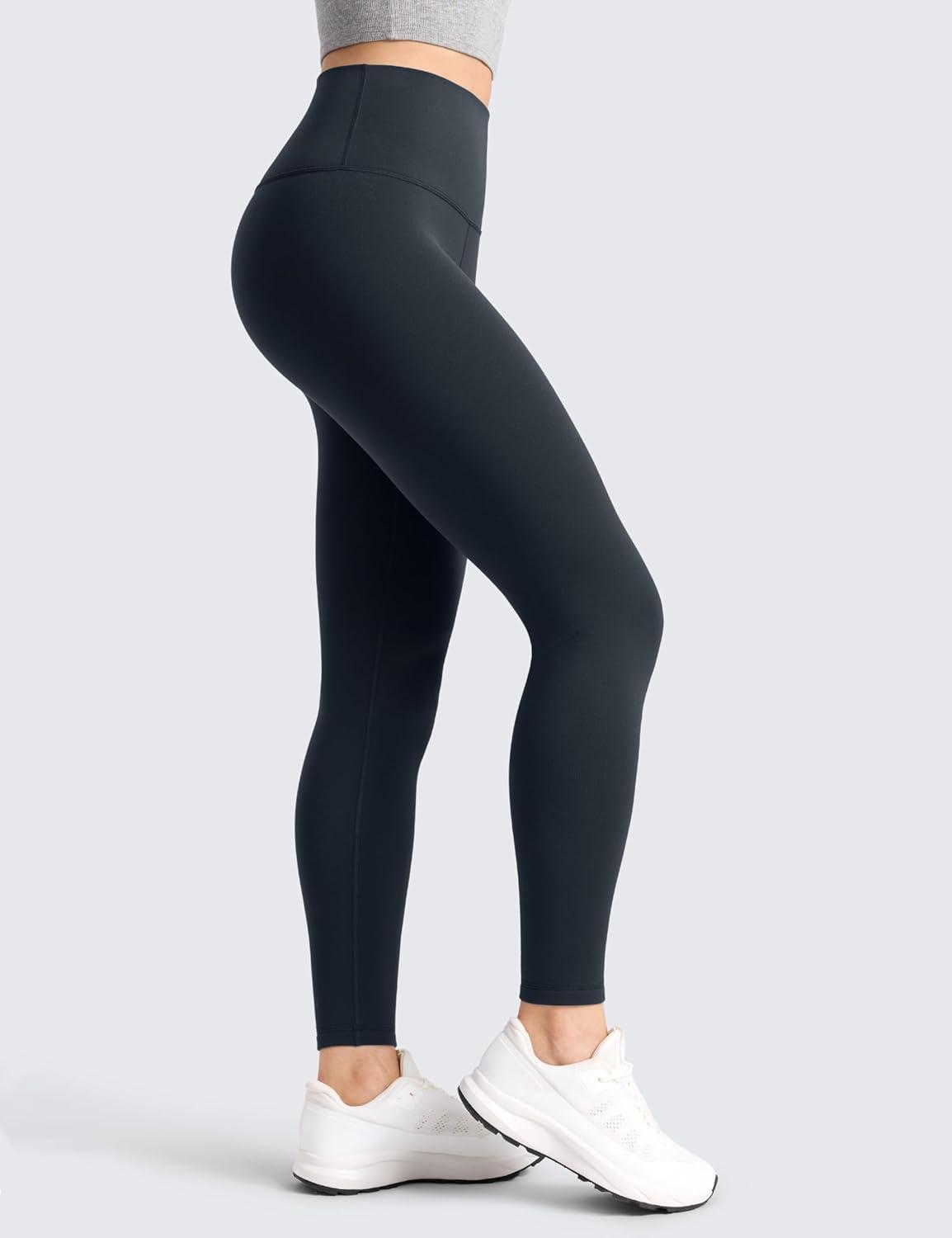 imageCRZ YOGA Matte Fleece Lined Leggings 28 Thermal Casual Lounge Workout Womens Yoga Full Length Pants Winter WarmTrue Navy