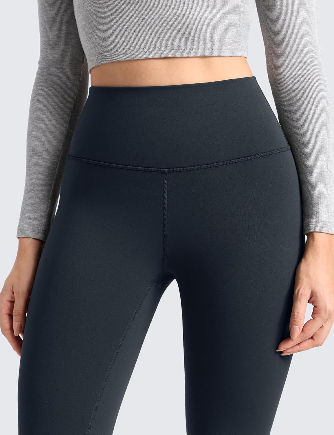 imageCRZ YOGA Matte Fleece Lined Leggings 28 Thermal Casual Lounge Workout Womens Yoga Full Length Pants Winter WarmTrue Navy