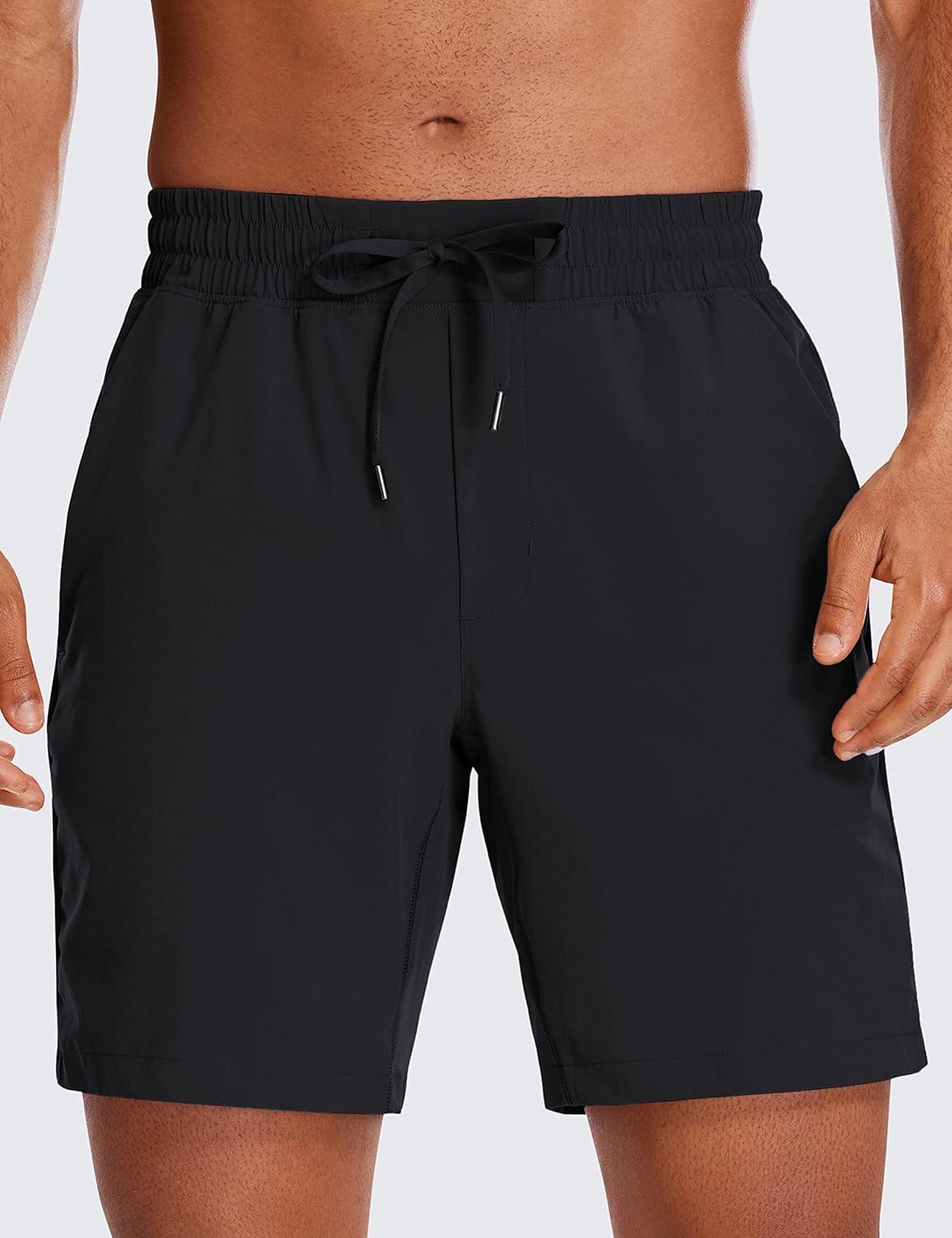 imageCRZ YOGA Mens 2 in 1 Running Shorts 7quot Lined Workout Quick Dry Lightweight for Sports Athletic with PocketsBlack