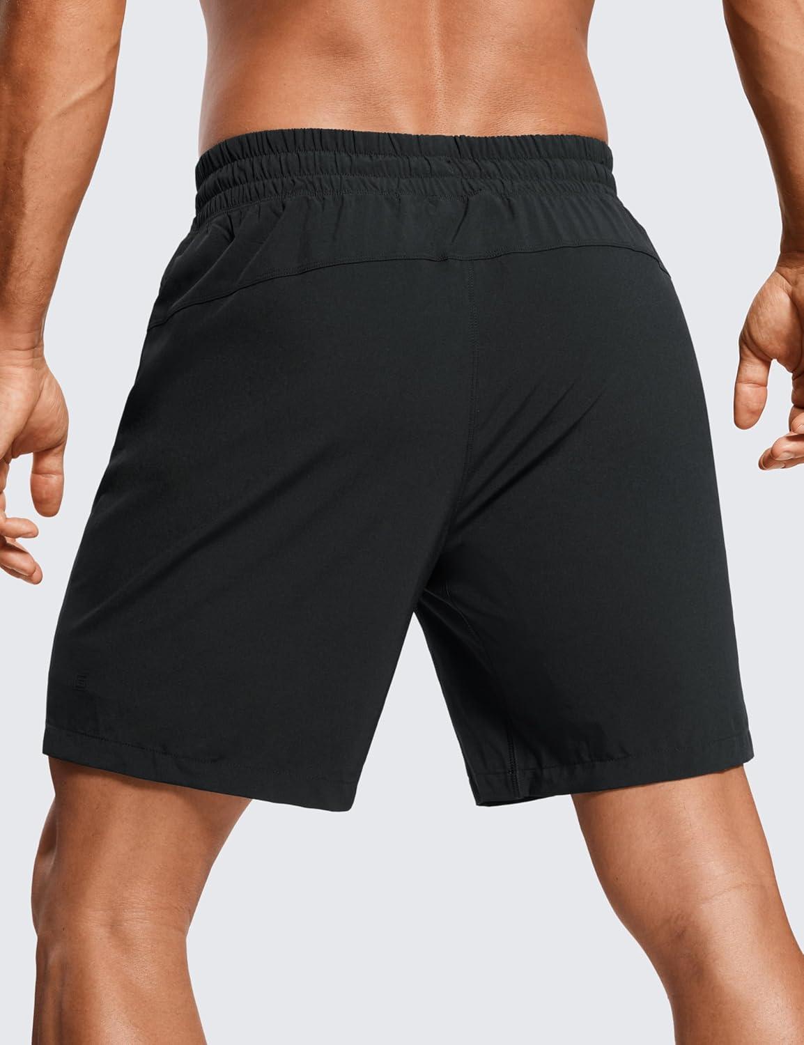imageCRZ YOGA Mens 2 in 1 Running Shorts 7quot Lined Workout Quick Dry Lightweight for Sports Athletic with PocketsBlack