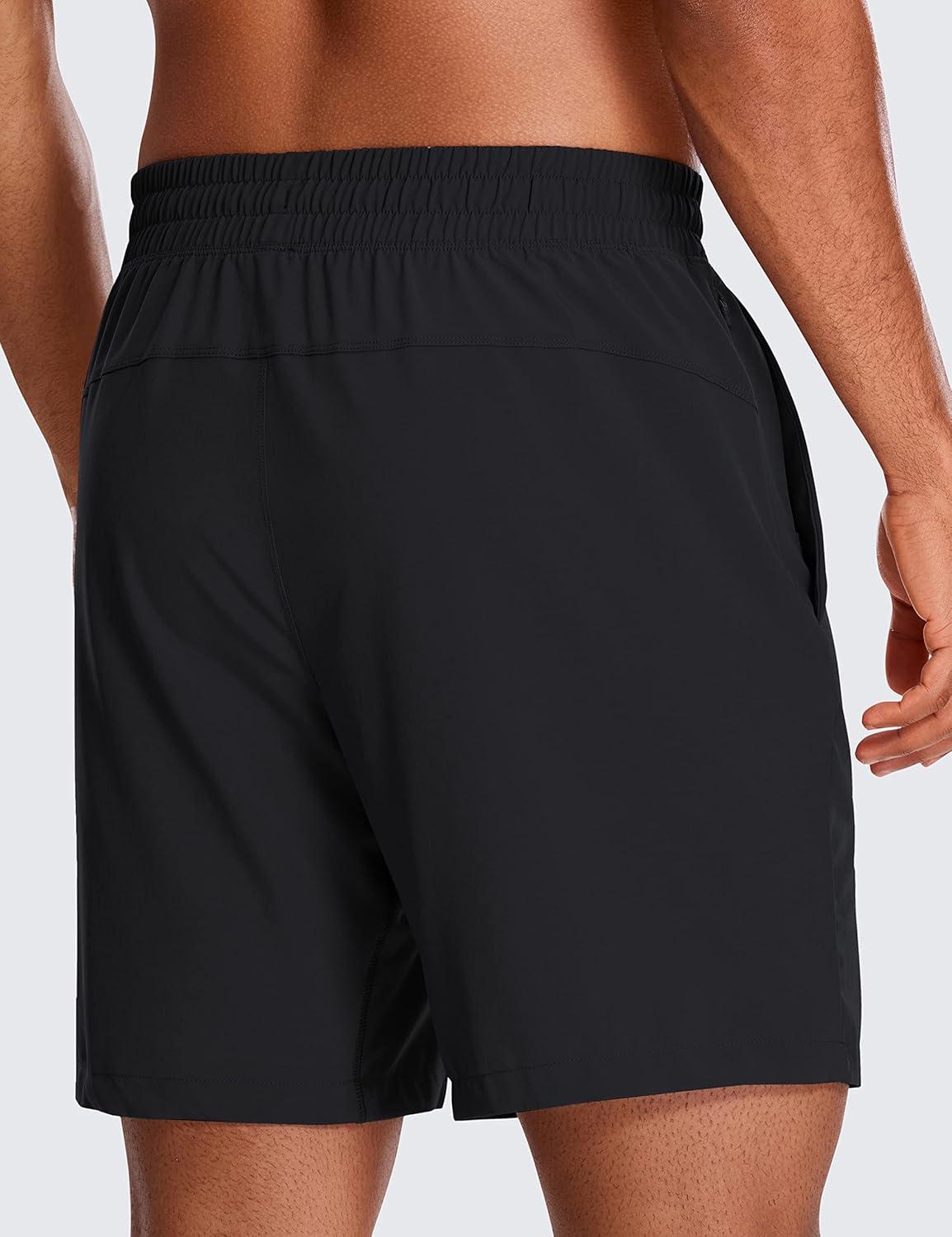 imageCRZ YOGA Mens 2 in 1 Running Shorts 7quot Lined Workout Quick Dry Lightweight for Sports Athletic with PocketsBlack