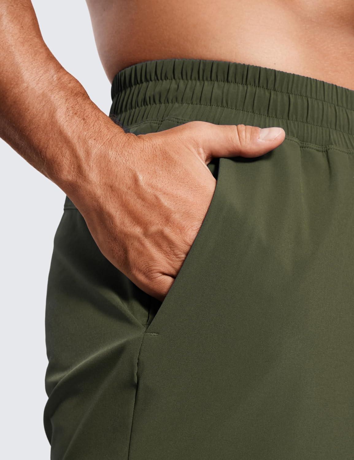 imageCRZ YOGA Mens 2 in 1 Running Shorts 7quot Lined Workout Quick Dry Lightweight for Sports Athletic with PocketsDark Olive