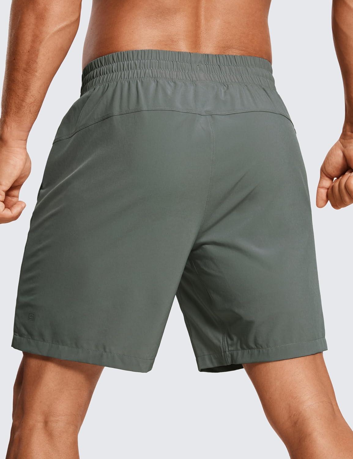 imageCRZ YOGA Mens 2 in 1 Running Shorts 7quot Lined Workout Quick Dry Lightweight for Sports Athletic with PocketsGrey Sage