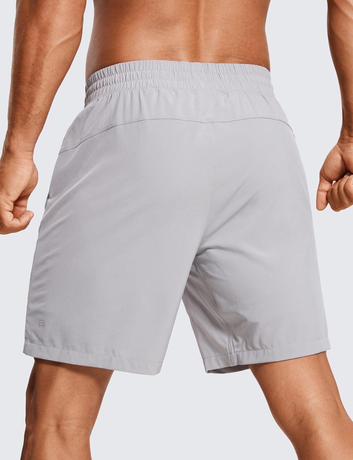 imageCRZ YOGA Mens 2 in 1 Running Shorts 7quot Lined Workout Quick Dry Lightweight for Sports Athletic with PocketsGull Gray