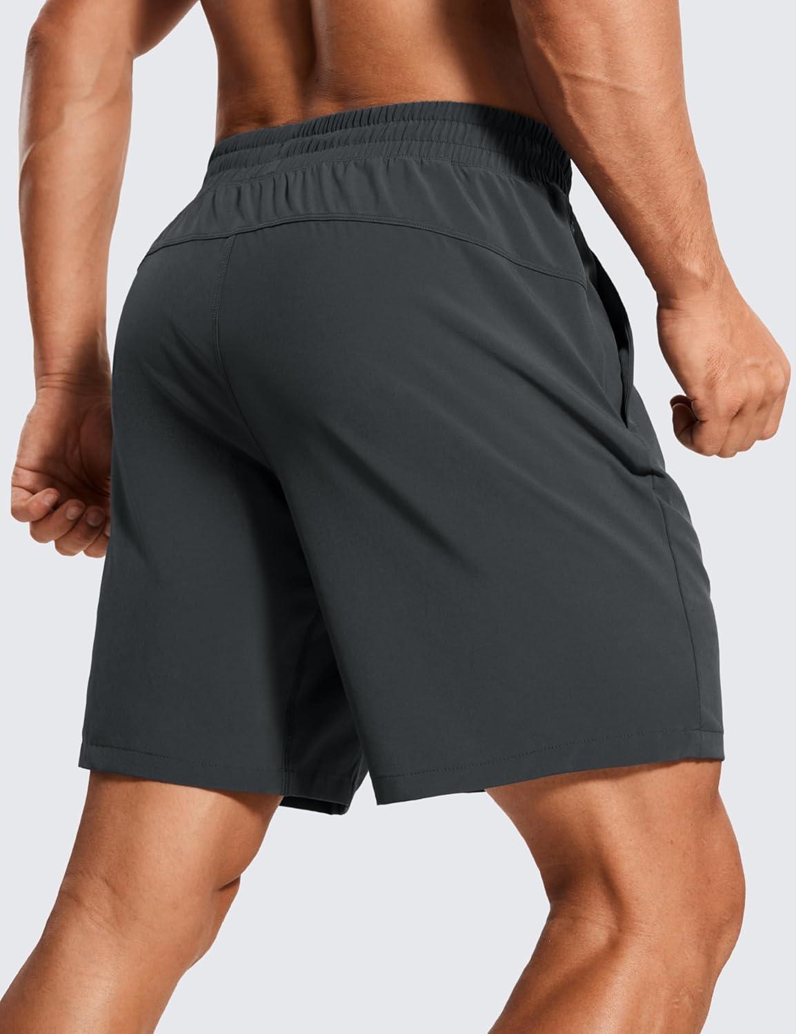 imageCRZ YOGA Mens 2 in 1 Running Shorts 7quot Lined Workout Quick Dry Lightweight for Sports Athletic with PocketsInk Gray