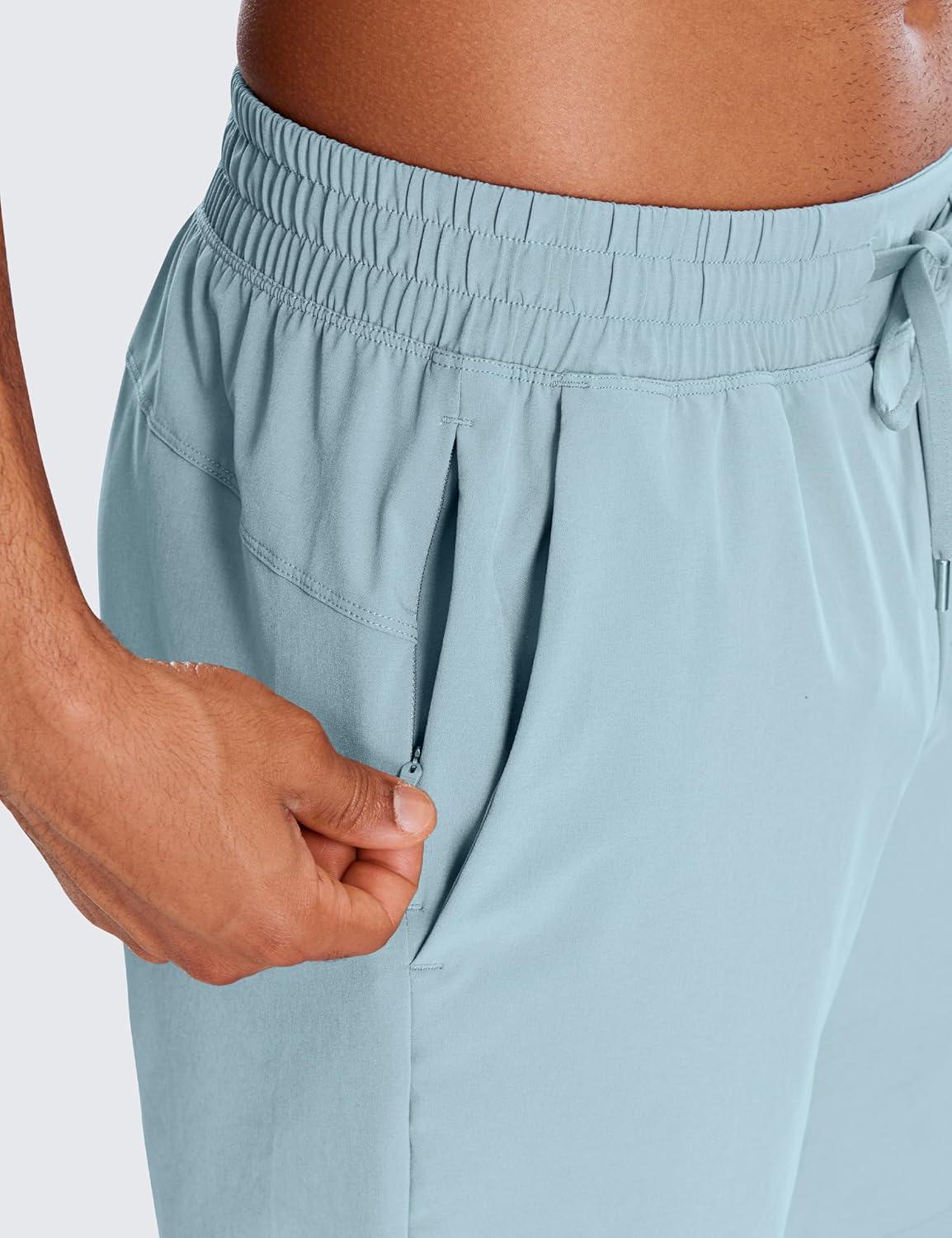 imageCRZ YOGA Mens 2 in 1 Running Shorts 7quot Lined Workout Quick Dry Lightweight for Sports Athletic with PocketsLight Grayish Blue