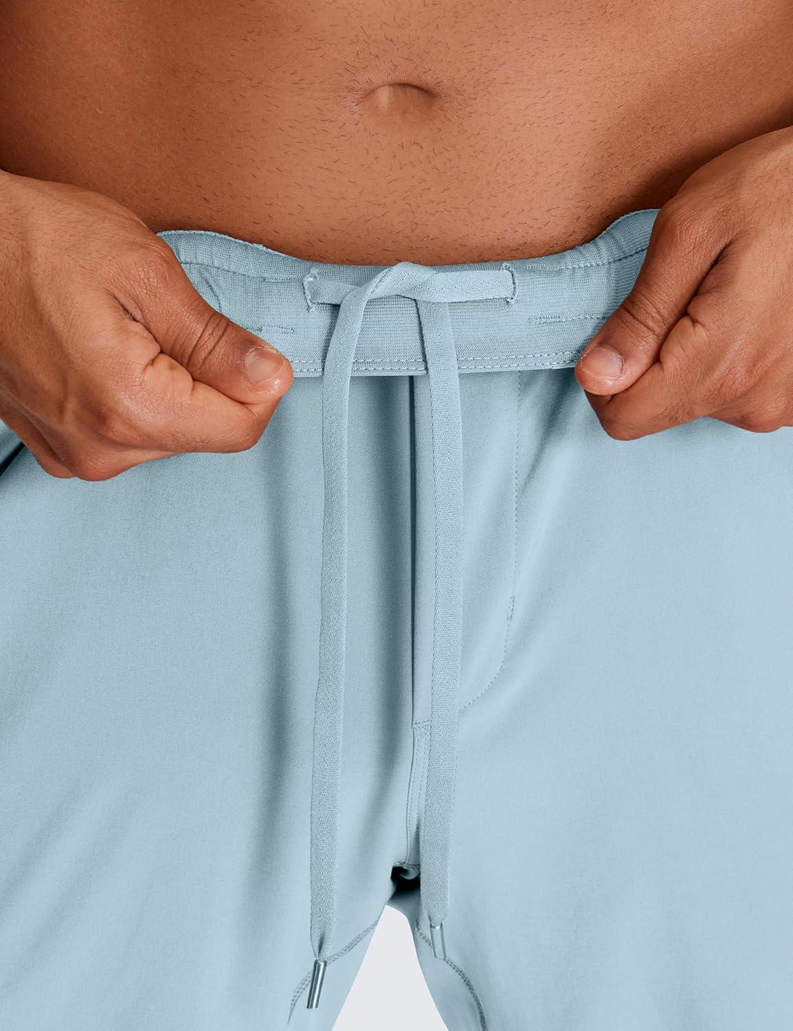 imageCRZ YOGA Mens 2 in 1 Running Shorts 7quot Lined Workout Quick Dry Lightweight for Sports Athletic with PocketsLight Grayish Blue