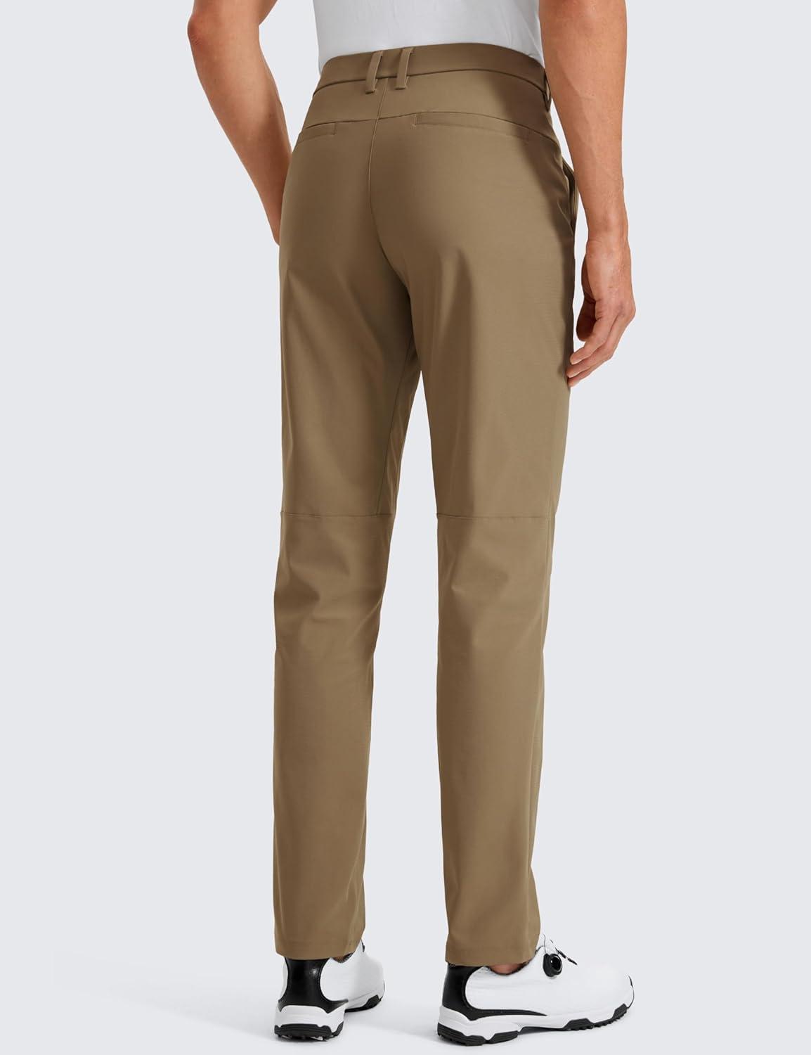imageCRZ YOGA Mens All Day Comfy Golf Pants 28quot30quot32quot34quot36quot Quick Dry Lightweight Work Casual Trousers with PocketsArtifact Brown