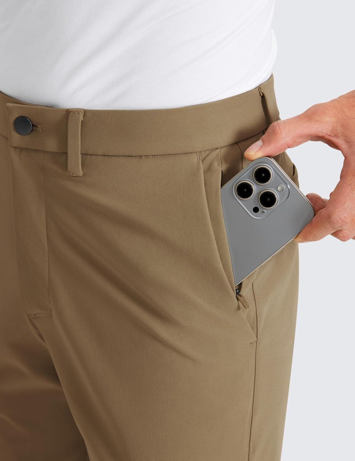 imageCRZ YOGA Mens All Day Comfy Golf Pants 28quot30quot32quot34quot36quot Quick Dry Lightweight Work Casual Trousers with PocketsArtifact Brown