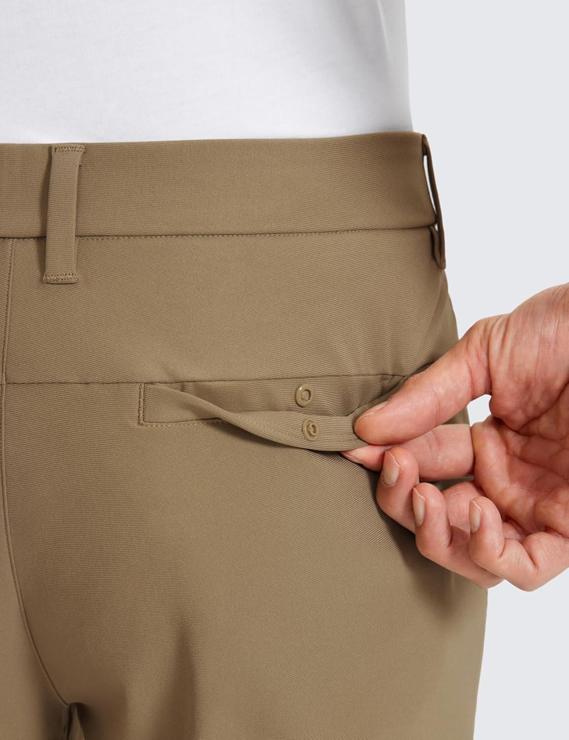 imageCRZ YOGA Mens All Day Comfy Golf Pants 28quot30quot32quot34quot36quot Quick Dry Lightweight Work Casual Trousers with PocketsArtifact Brown