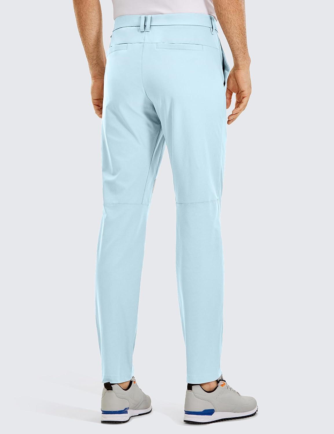 imageCRZ YOGA Mens All Day Comfy Golf Pants 28quot30quot32quot34quot36quot Quick Dry Lightweight Work Casual Trousers with PocketsChambray Blue