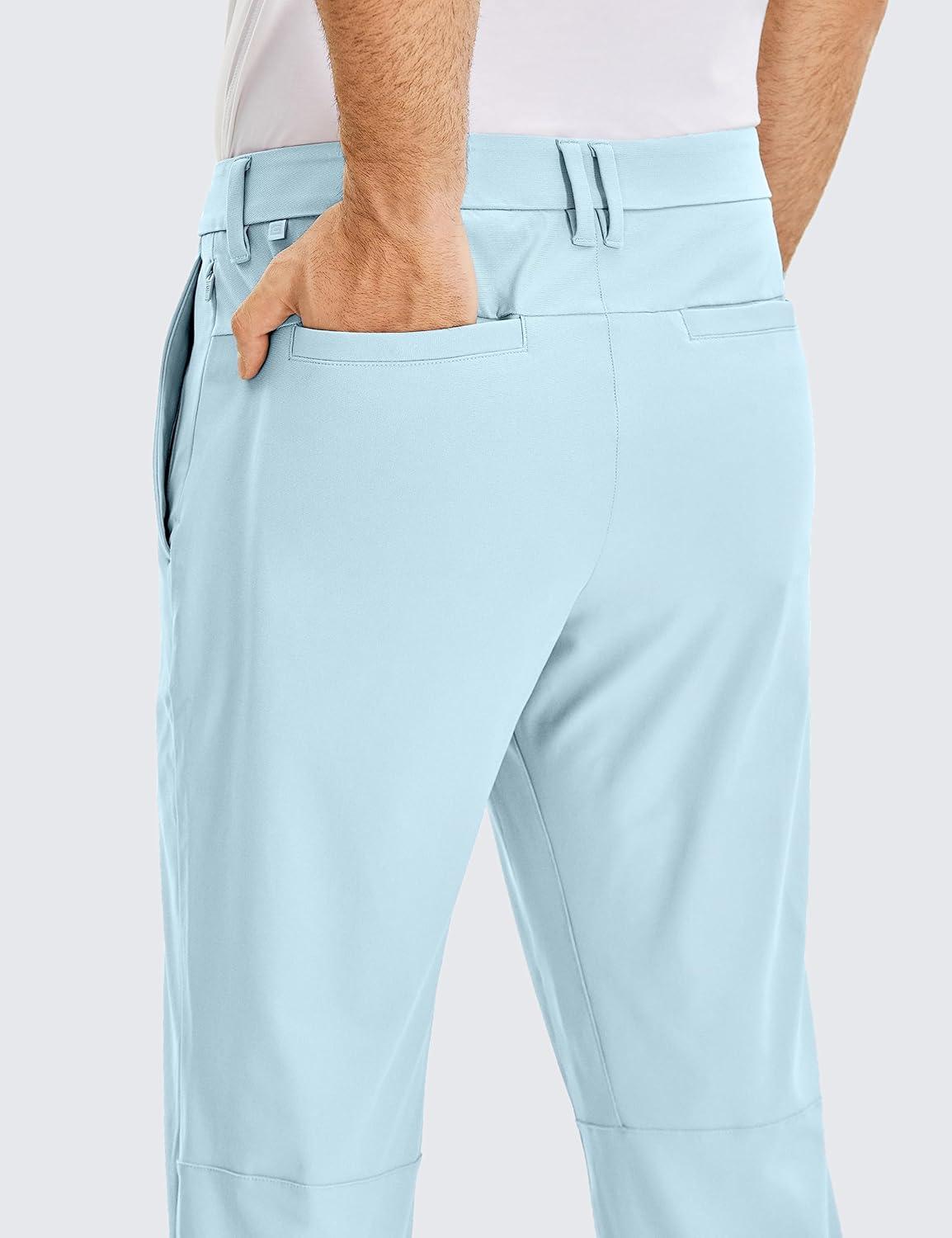 imageCRZ YOGA Mens All Day Comfy Golf Pants 28quot30quot32quot34quot36quot Quick Dry Lightweight Work Casual Trousers with PocketsChambray Blue