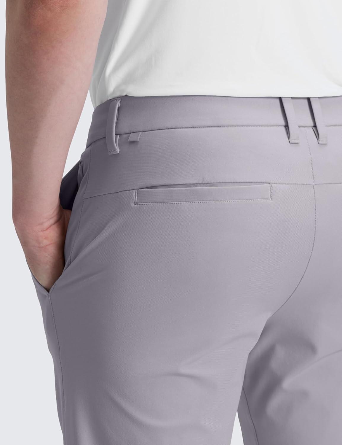 imageCRZ YOGA Mens All Day Comfy Golf Pants 28quot30quot32quot34quot36quot Quick Dry Lightweight Work Casual Trousers with PocketsDark Chrome