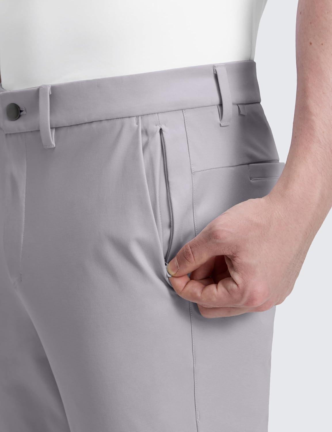 imageCRZ YOGA Mens All Day Comfy Golf Pants 28quot30quot32quot34quot36quot Quick Dry Lightweight Work Casual Trousers with PocketsDark Chrome