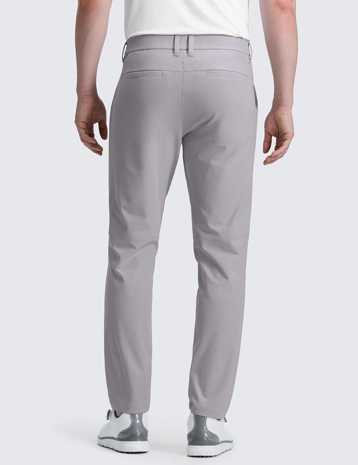 imageCRZ YOGA Mens All Day Comfy Golf Pants 28quot30quot32quot34quot36quot Quick Dry Lightweight Work Casual Trousers with PocketsDark Chrome