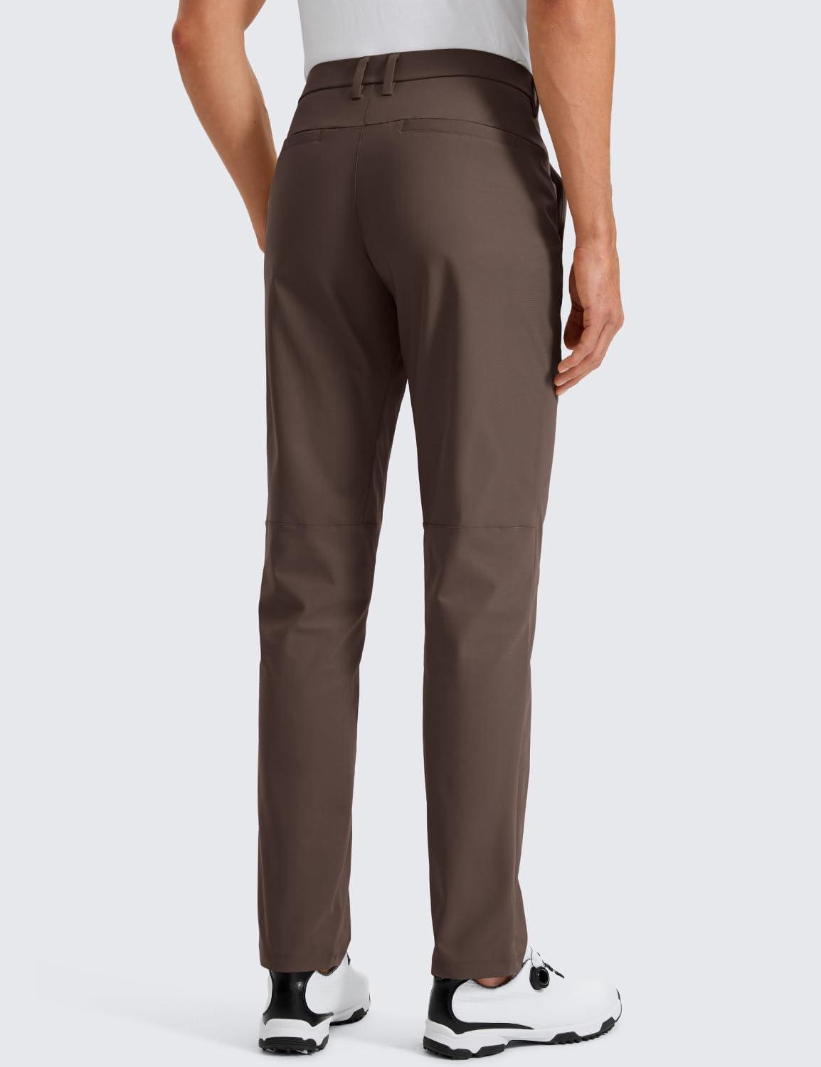 imageCRZ YOGA Mens All Day Comfy Golf Pants 28quot30quot32quot34quot36quot Quick Dry Lightweight Work Casual Trousers with PocketsDark Mocha