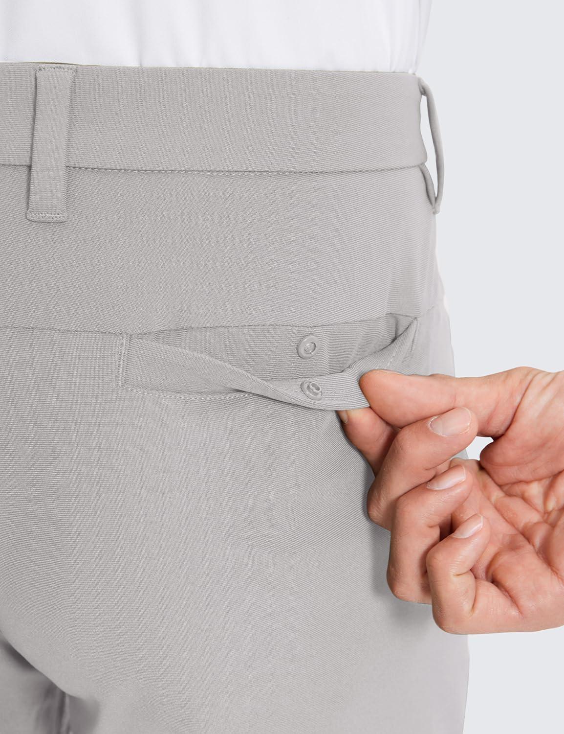 imageCRZ YOGA Mens All Day Comfy Golf Pants 28quot30quot32quot34quot36quot Quick Dry Lightweight Work Casual Trousers with PocketsGull Gray