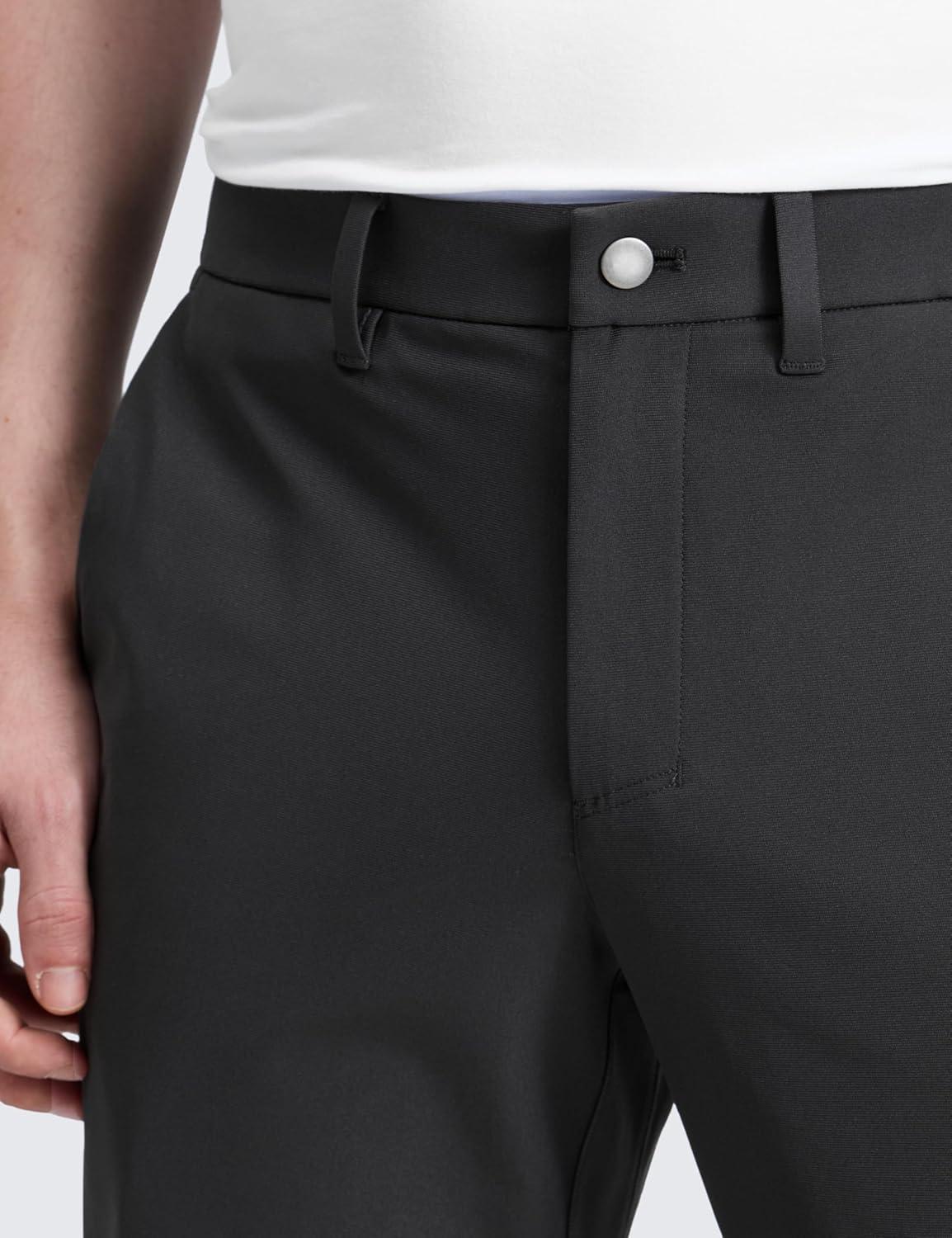 imageCRZ YOGA Mens All Day Comfy Golf Pants 28quot30quot32quot34quot36quot Quick Dry Lightweight Work Casual Trousers with PocketsInk Gray