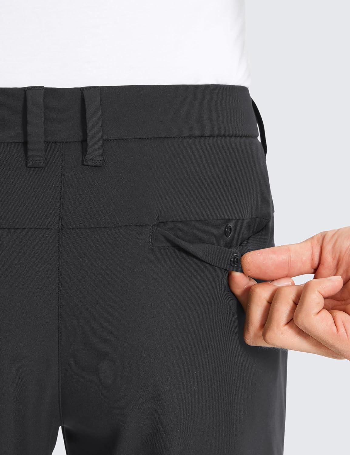 imageCRZ YOGA Mens All Day Comfy Golf Pants 28quot30quot32quot34quot36quot Quick Dry Lightweight Work Casual Trousers with PocketsInk Gray