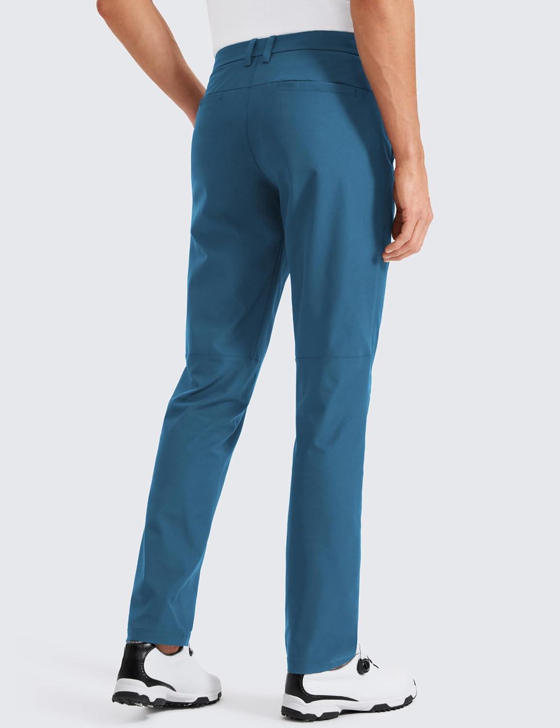 imageCRZ YOGA Mens All Day Comfy Golf Pants 28quot30quot32quot34quot36quot Quick Dry Lightweight Work Casual Trousers with PocketsIron Blue