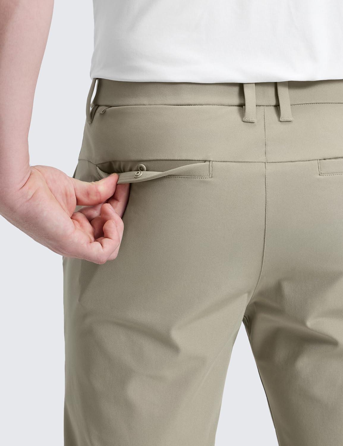 imageCRZ YOGA Mens All Day Comfy Golf Pants 28quot30quot32quot34quot36quot Quick Dry Lightweight Work Casual Trousers with PocketsKhali Barley