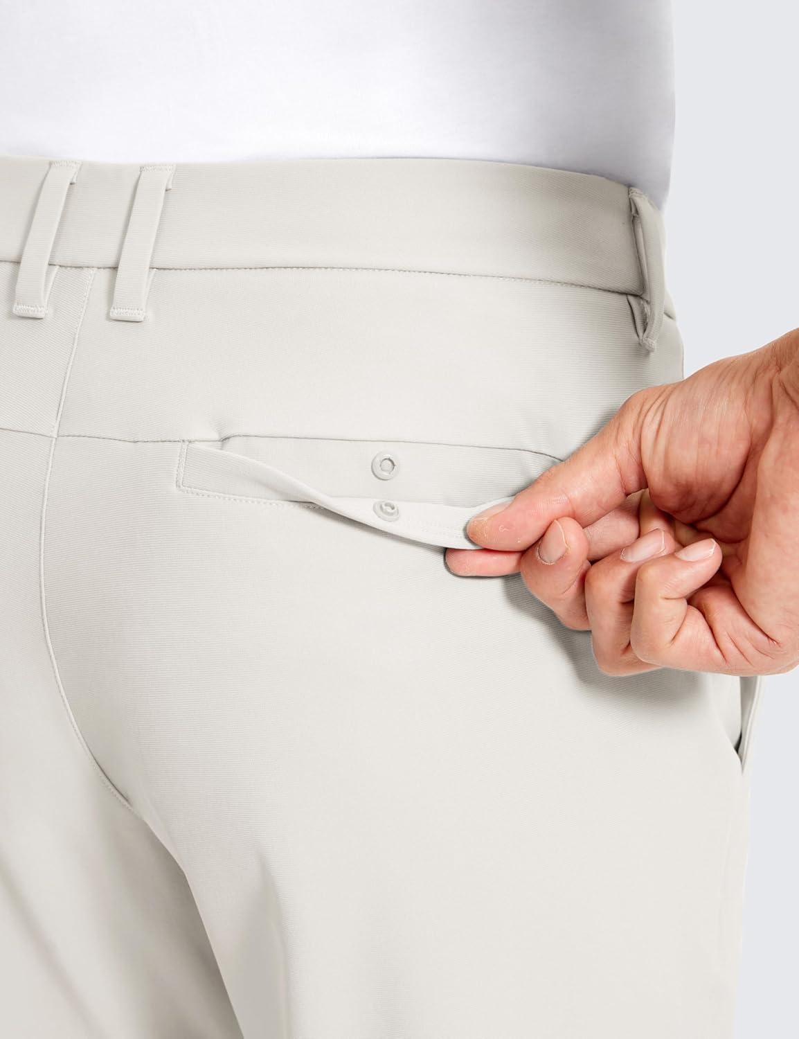 imageCRZ YOGA Mens All Day Comfy Golf Pants 28quot30quot32quot34quot36quot Quick Dry Lightweight Work Casual Trousers with PocketsMilky White Bone