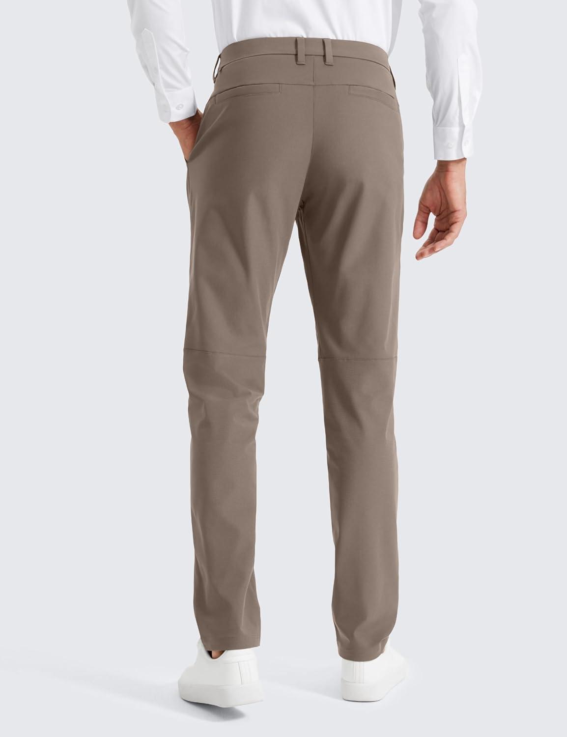 imageCRZ YOGA Mens All Day Comfy Golf Pants 28quot30quot32quot34quot36quot Quick Dry Lightweight Work Casual Trousers with PocketsNomad Grey