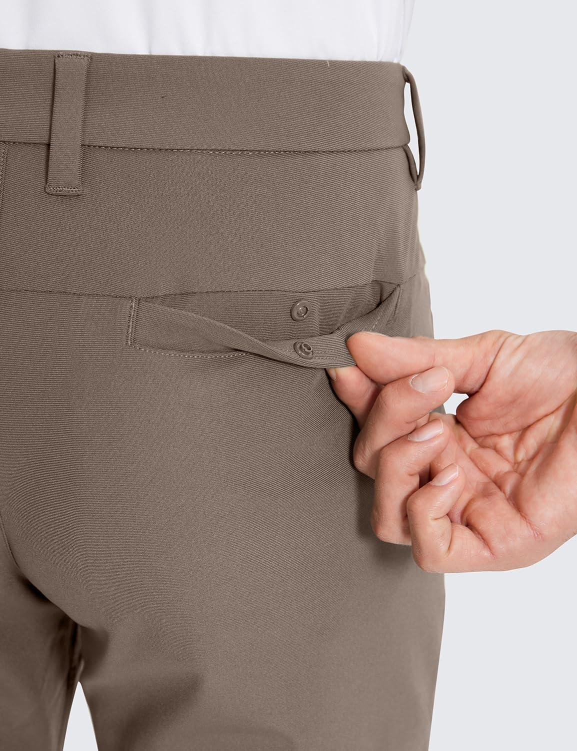 imageCRZ YOGA Mens All Day Comfy Golf Pants 28quot30quot32quot34quot36quot Quick Dry Lightweight Work Casual Trousers with PocketsNomad Grey