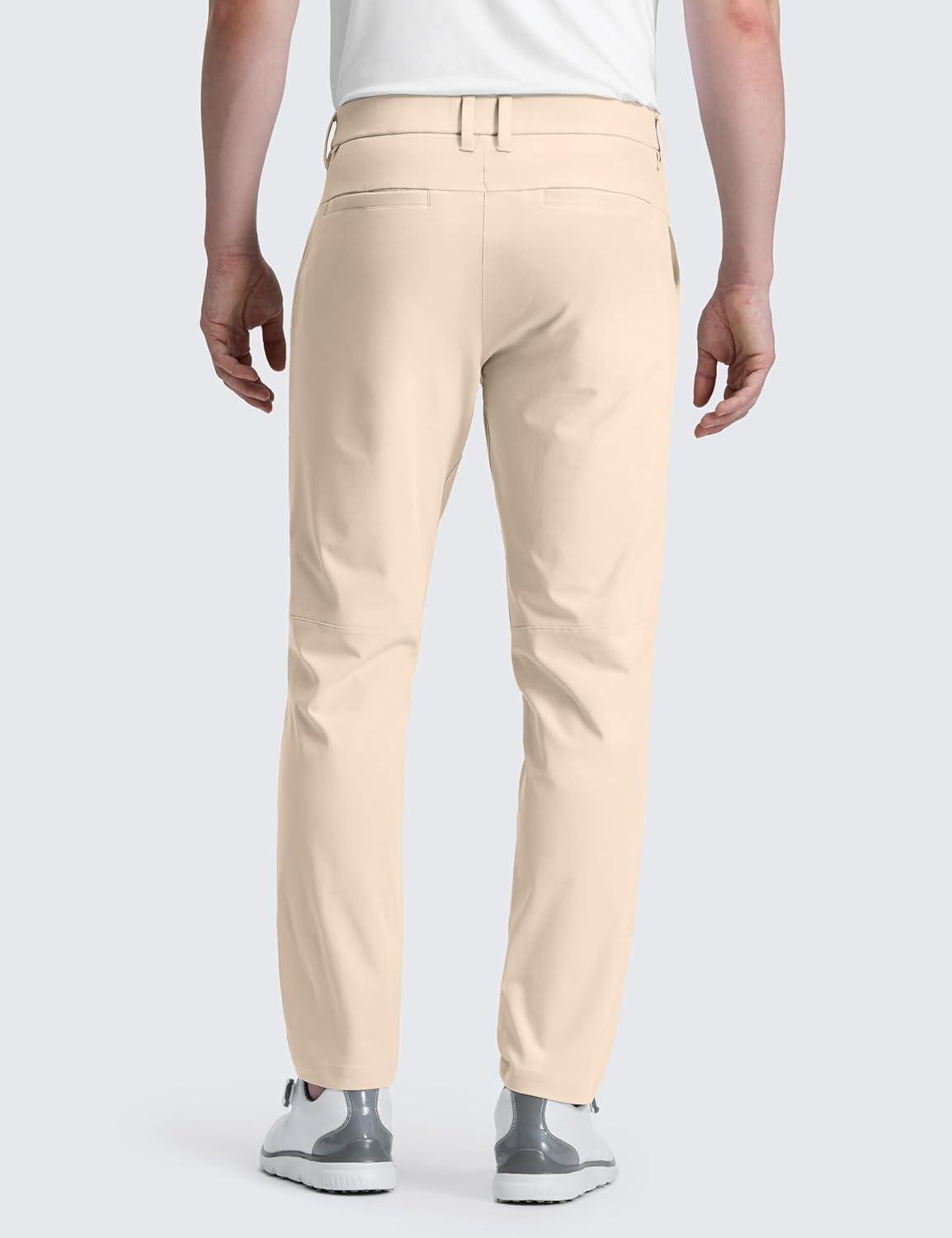 imageCRZ YOGA Mens All Day Comfy Golf Pants 28quot30quot32quot34quot36quot Quick Dry Lightweight Work Casual Trousers with PocketsRaw Linen