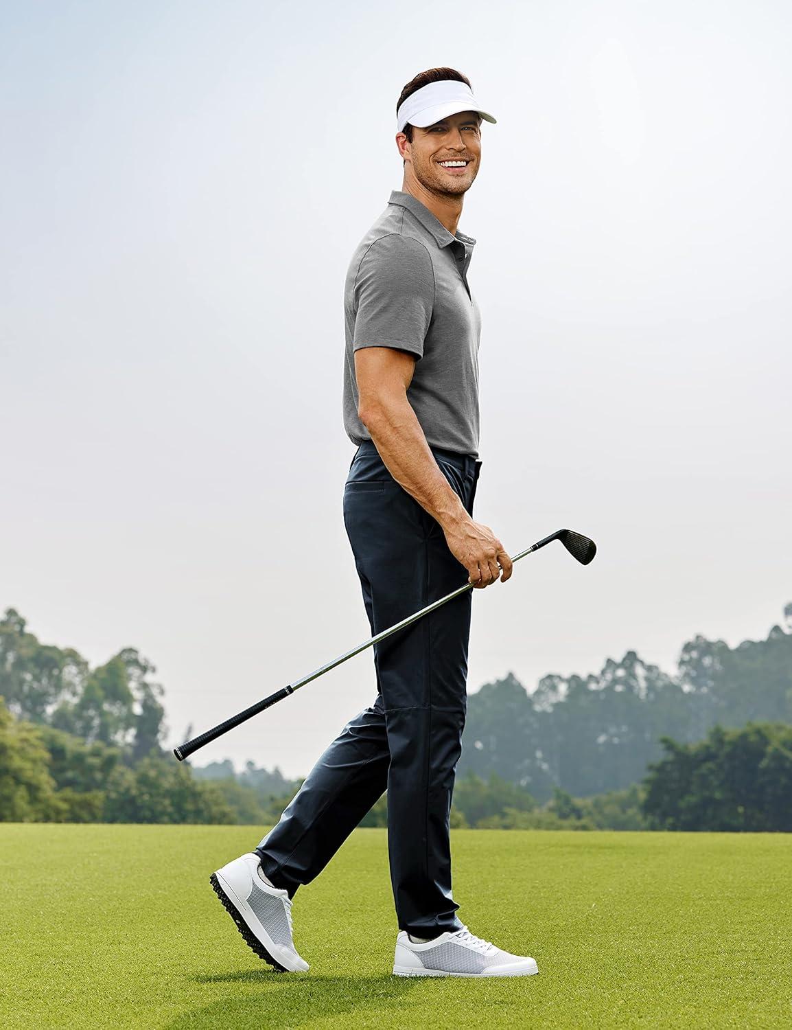 imageCRZ YOGA Mens All Day Comfy Golf Pants 28quot30quot32quot34quot36quot Quick Dry Lightweight Work Casual Trousers with PocketsTrue Navy