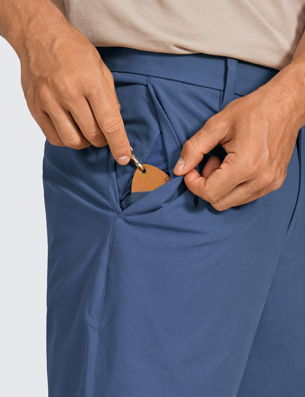 imageCRZ YOGA Mens All Day Comfy Golf Shorts 7quot9quot Stretch Lightweight Flat Front for Casual Work with PocketsElectric Blue