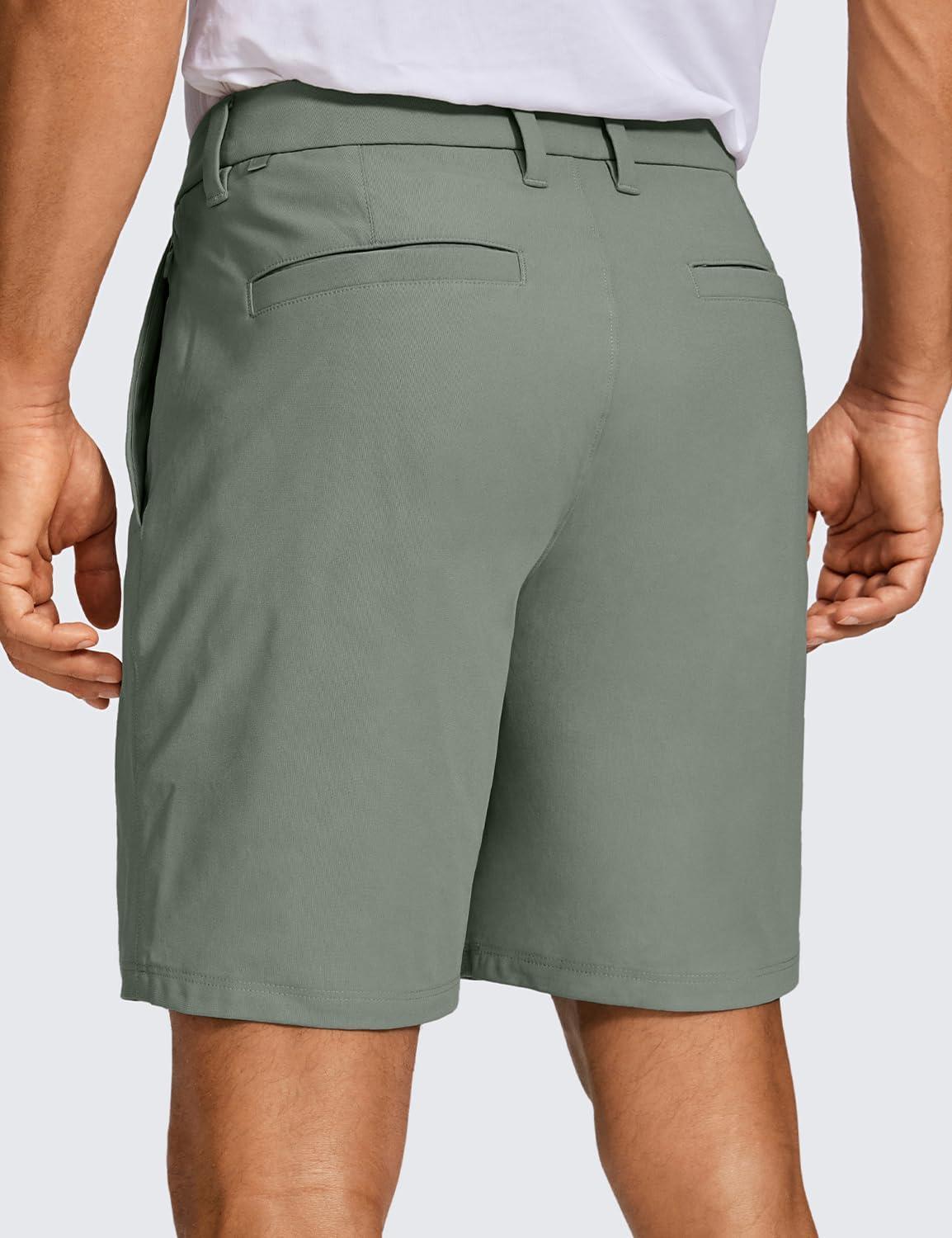 imageCRZ YOGA Mens All Day Comfy Golf Shorts 7quot9quot Stretch Lightweight Flat Front for Casual Work with PocketsGrey Sage