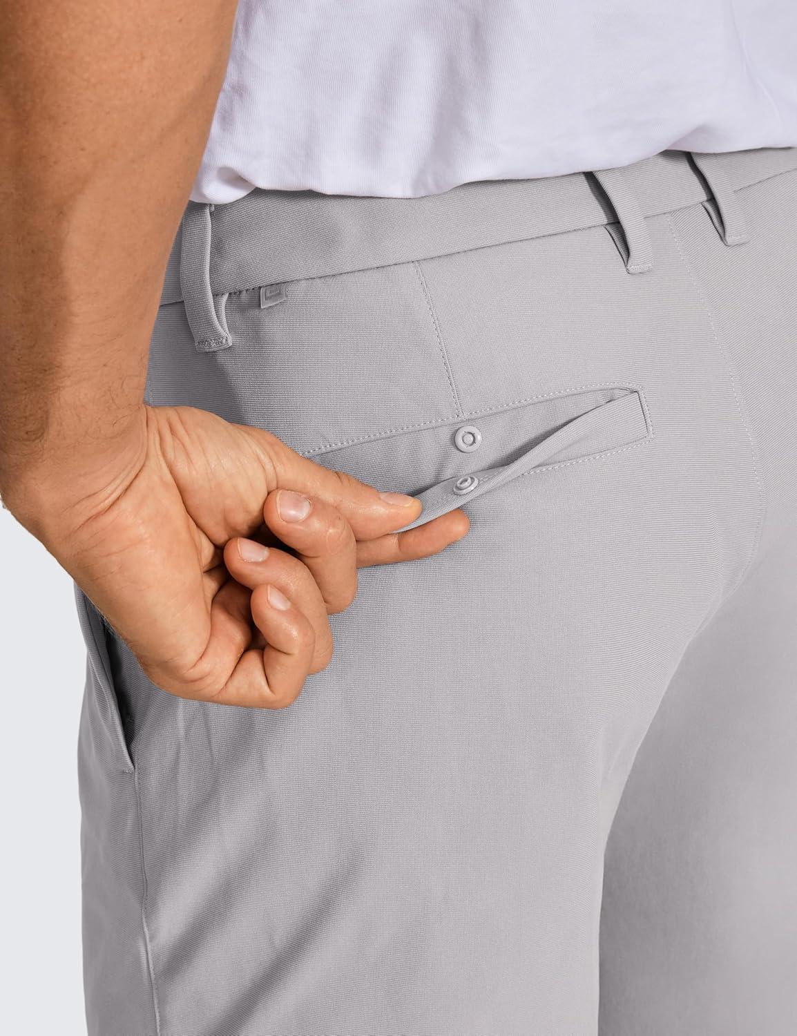 imageCRZ YOGA Mens All Day Comfy Golf Shorts 7quot9quot Stretch Lightweight Flat Front for Casual Work with PocketsGull Gray